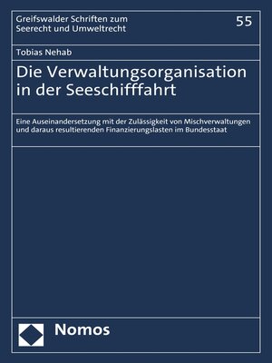cover image of Die Verwaltungsorganisation in der Seeschifffahrt